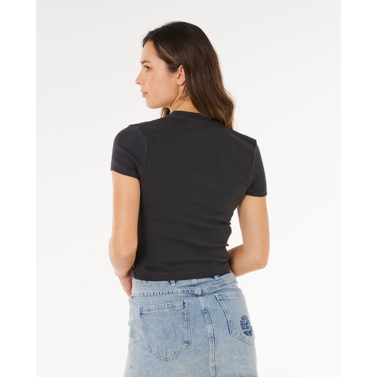 T-shirt SURF Side Fitted noir délavé, RIP CURL