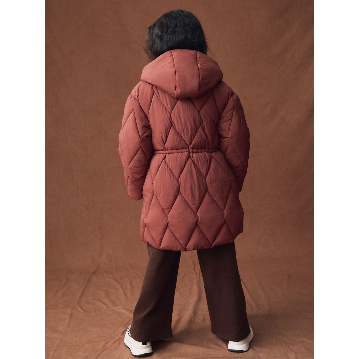 Doudoune imperméable cintrée marron rouille, NEXT