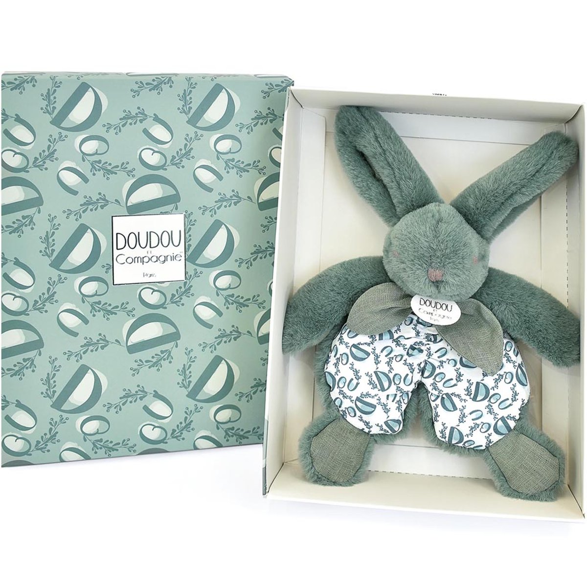 Doudou lapin vert sauge 18 cm vert sauge, DOUDOU ET COMPAGNIE