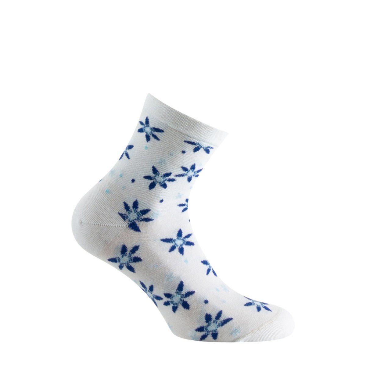 Socquettes jersey all over fleurs MADE IN FRANCE blanc, KINDY