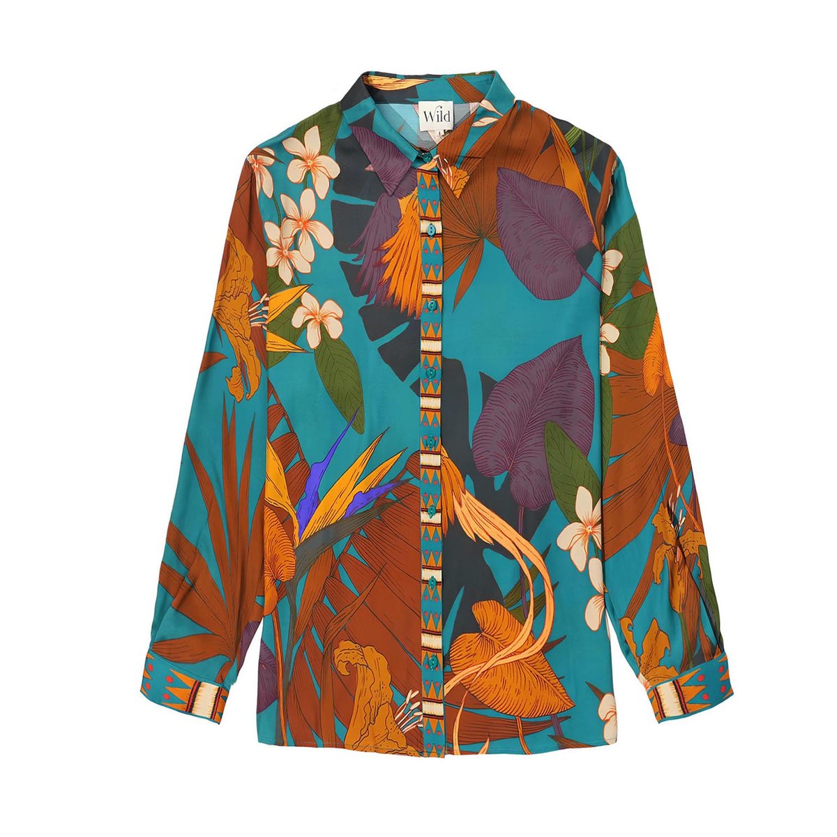 Chemise à motifs BONAVENTURE PETAL noir, WILD