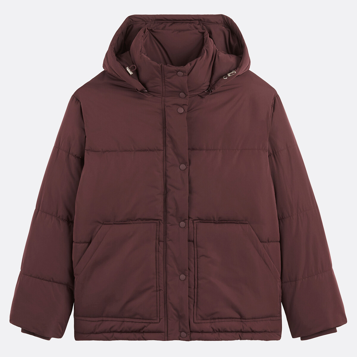 Doudoune courte à capuche rouge bordeaux, LA REDOUTE COLLECTIONS
