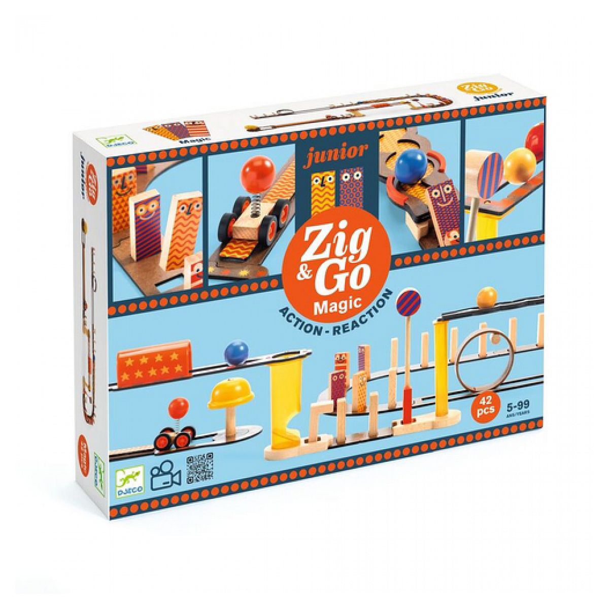 Zig & Go junior Magic 43 pièces couleur unique, DJECO