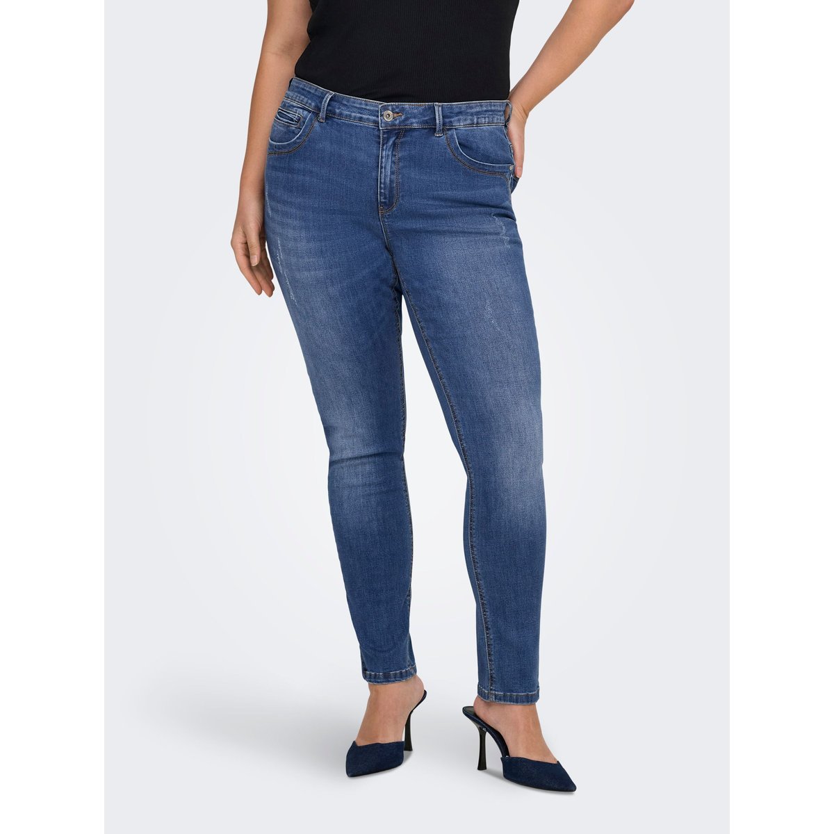Jean Skinny medium blue denim, ONLY CARMAKOMA