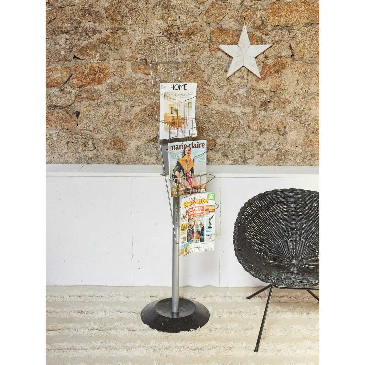 Porte-revues sur pied Marius N°254 - Bon état gris, DEBONGOUT