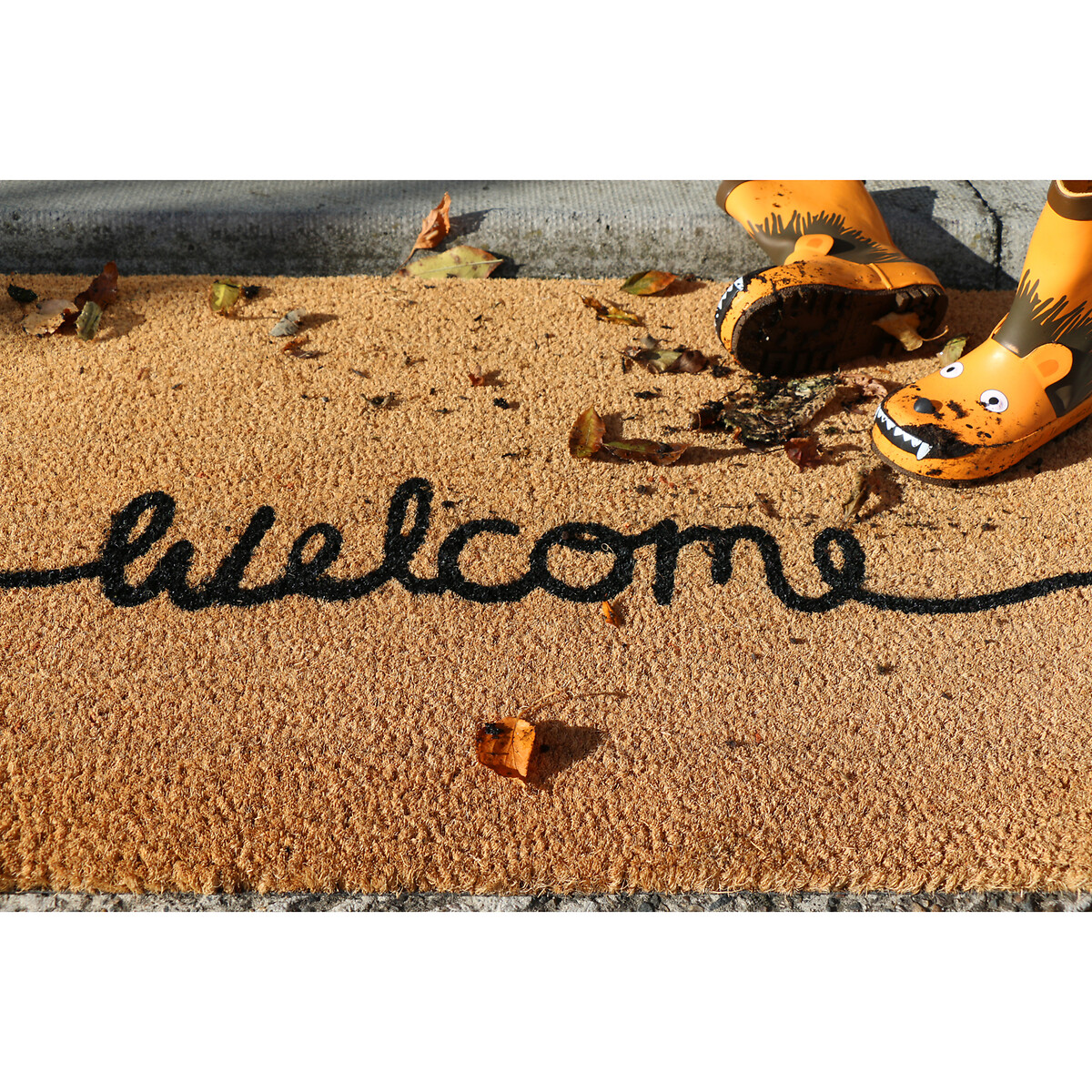 Eco 100% Natural Welcome Doormat grey/black, MY MAT COIR