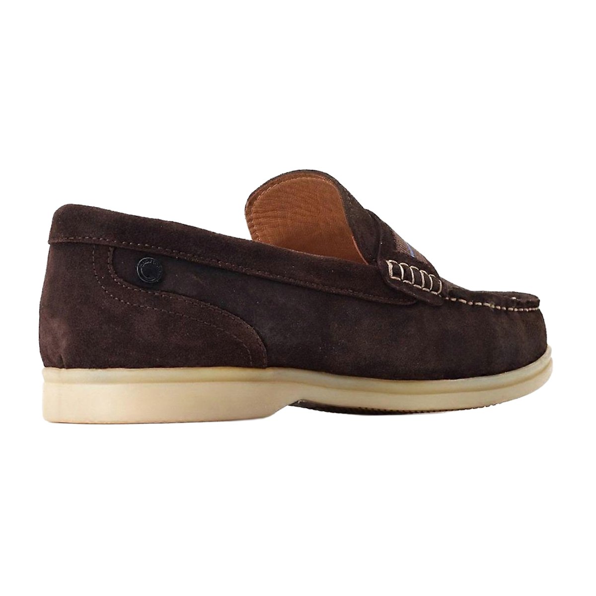 Mocassins en daim DRUM marron foncé, BASE LONDON