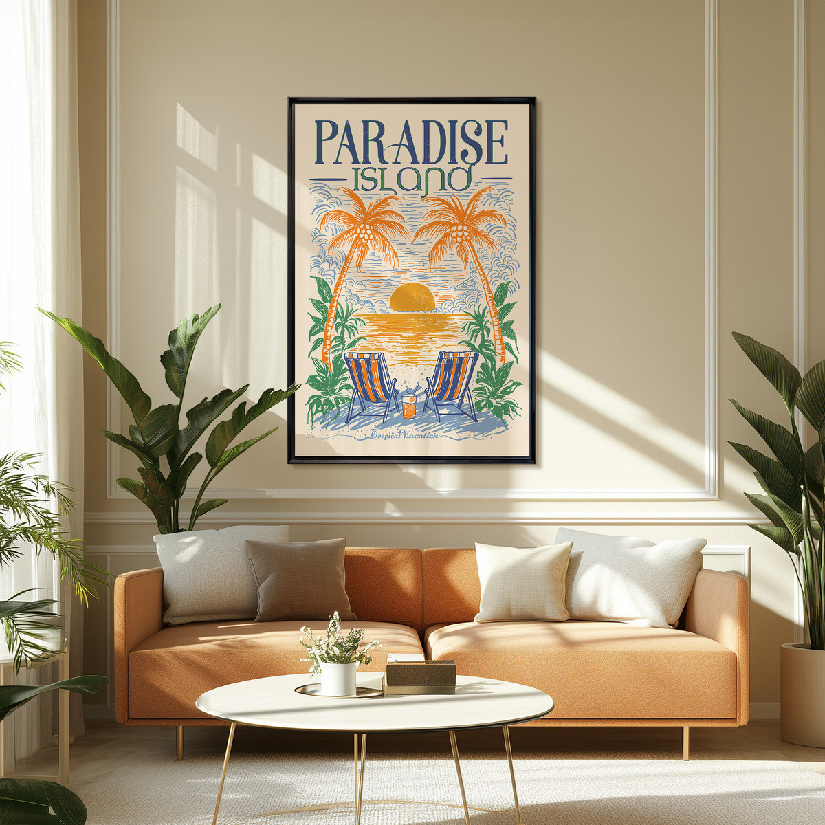 Tableau Mural Encadré Paradise Island Exotique PLAGE tableaux encadrés, CEANOTHE