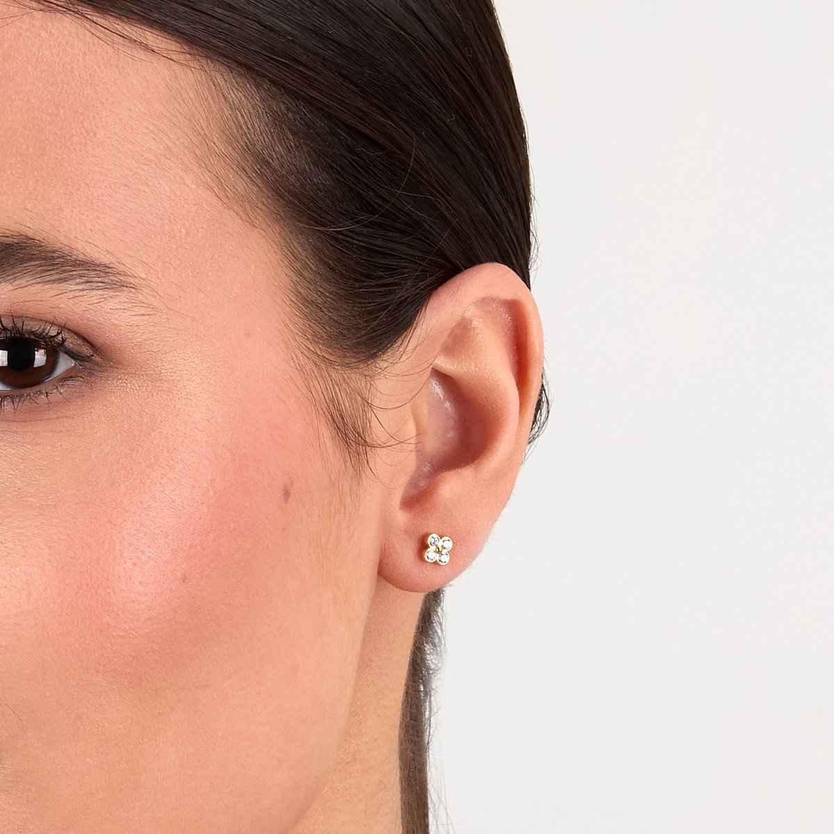 Boucles d'oreille FLOWER SYMBOL or jaune, LA PETITE STORY