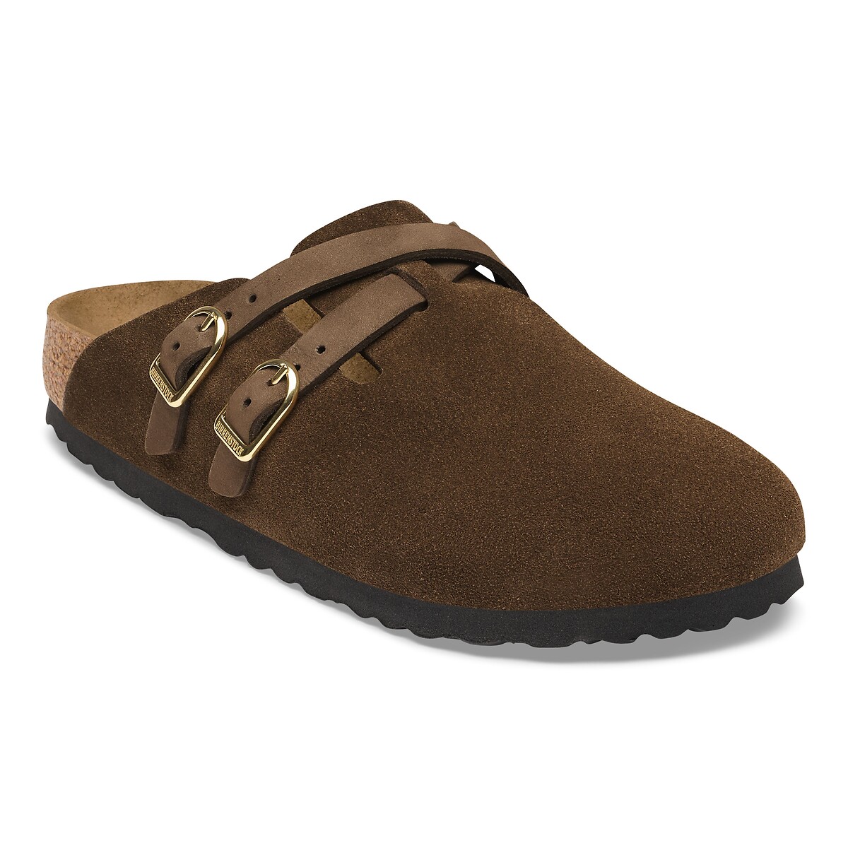 Sabots en cuir suédé, BLAIR D-BUCKLE marron, BIRKENSTOCK