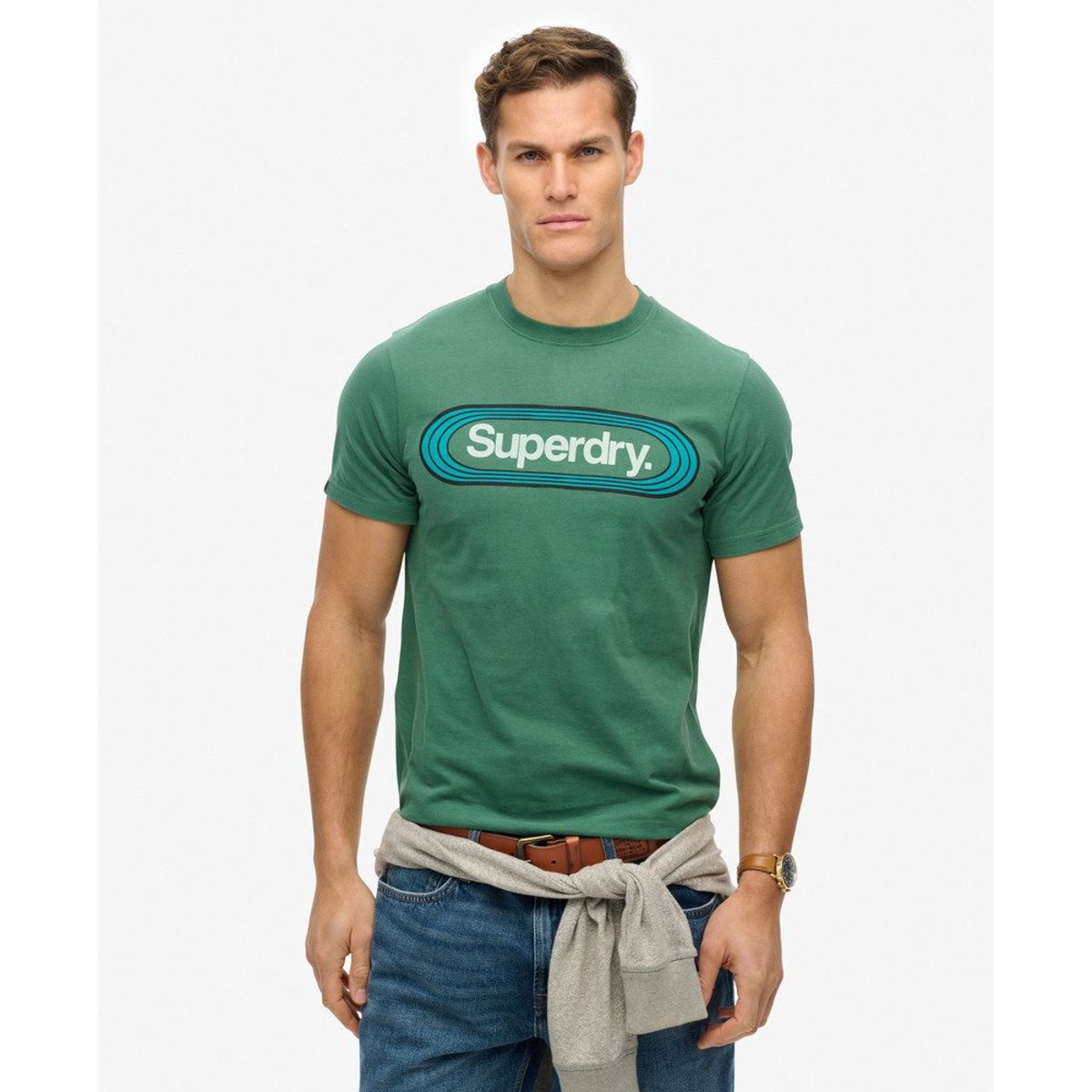T-shirt Vintage Trade Tab vert pinède, SUPERDRY