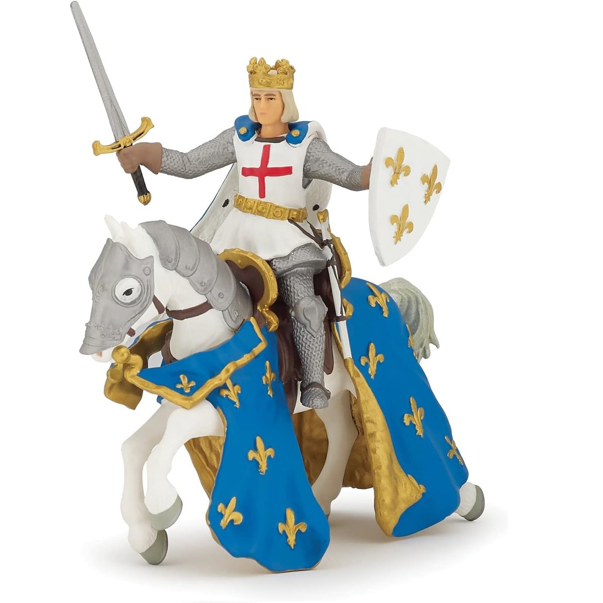 Figurine Saint Louis et son cheval bleu, PAPO