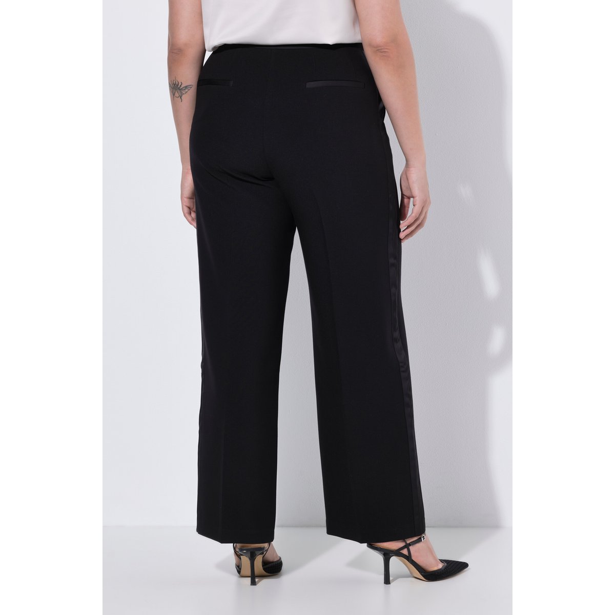 Pantalon de tailleur avec passepoils noir, ULLA POPKEN