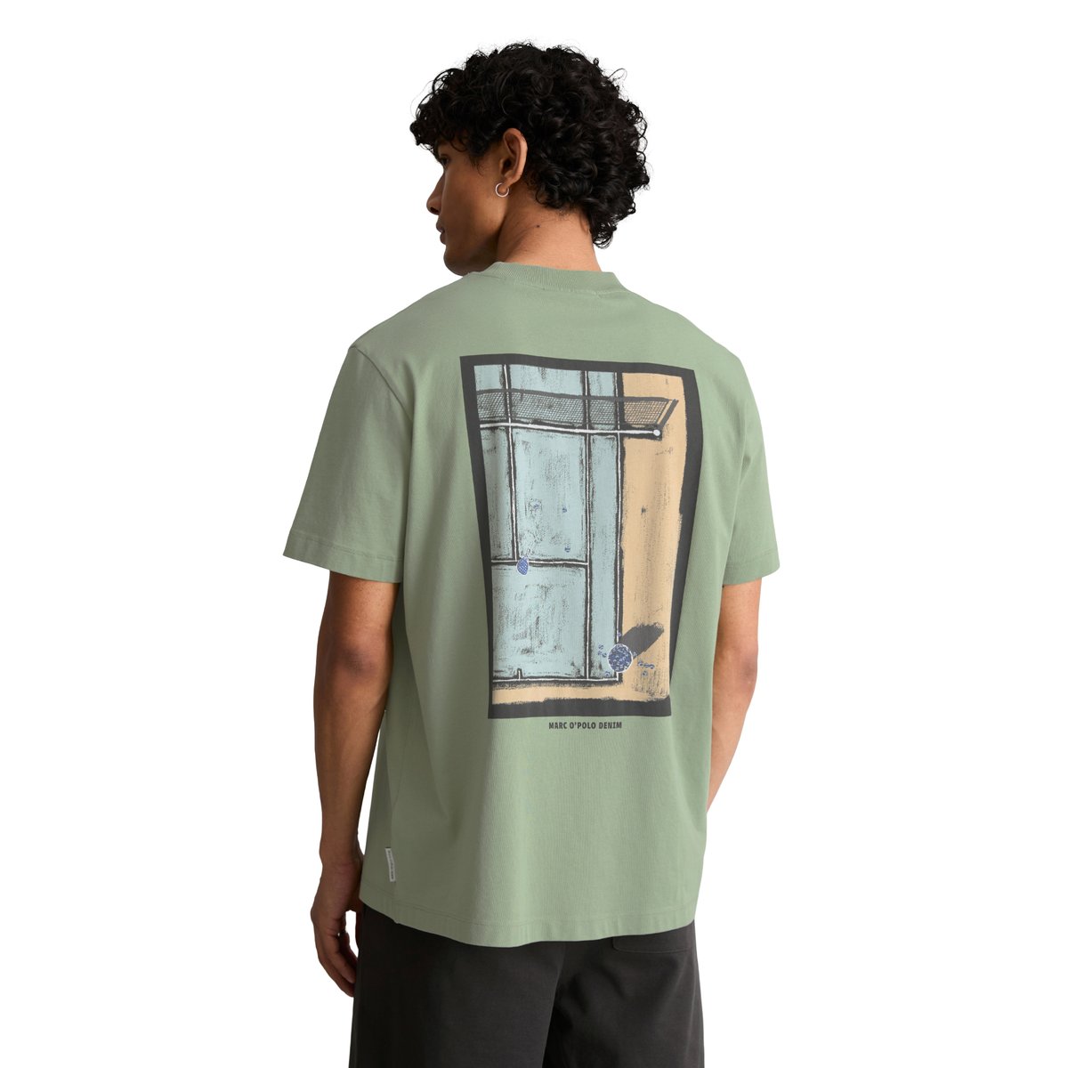 T-shirt relaxed avec un grand imprimé au dos gris, MARC O’POLO DENIM