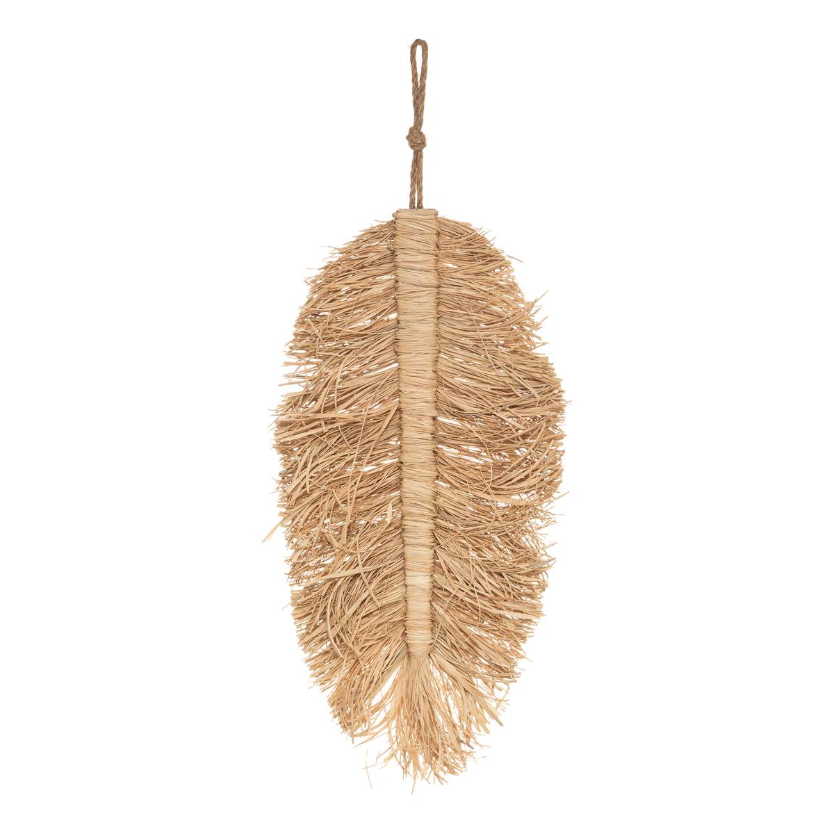 Set de 2 décorations murales plumes raphia OASIS beige, ATMOSPHERA