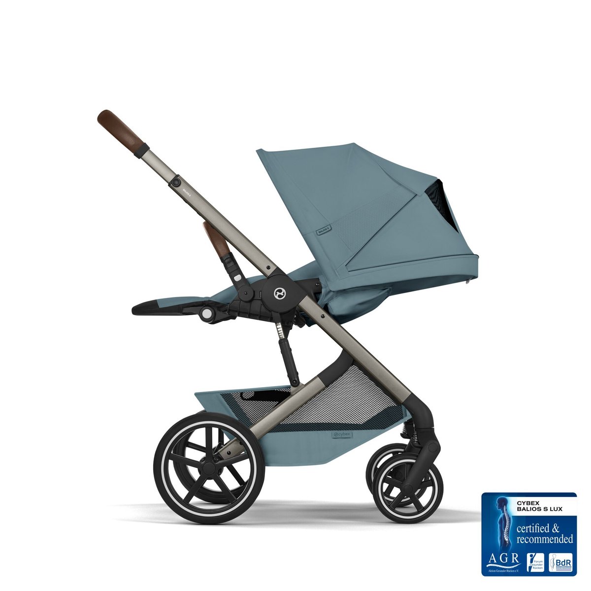 Poussette duo tout terrain Balios S Lux 4 avec nacelle pliable bleu stormy blue, CYBEX