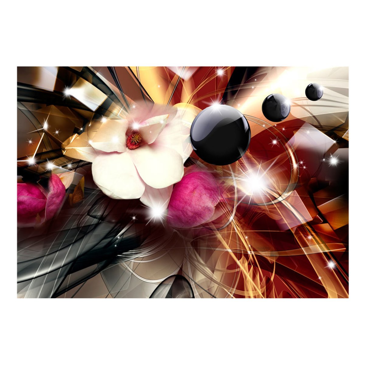 Papier peint intissé panoramique Abstractions Abstraction of Colours noir, EDEN