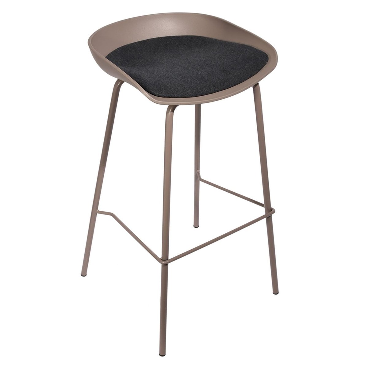 Tabouret de bar design industriel avec coussin rembourré HELLA marron, THE HOME DECO FACTORY
