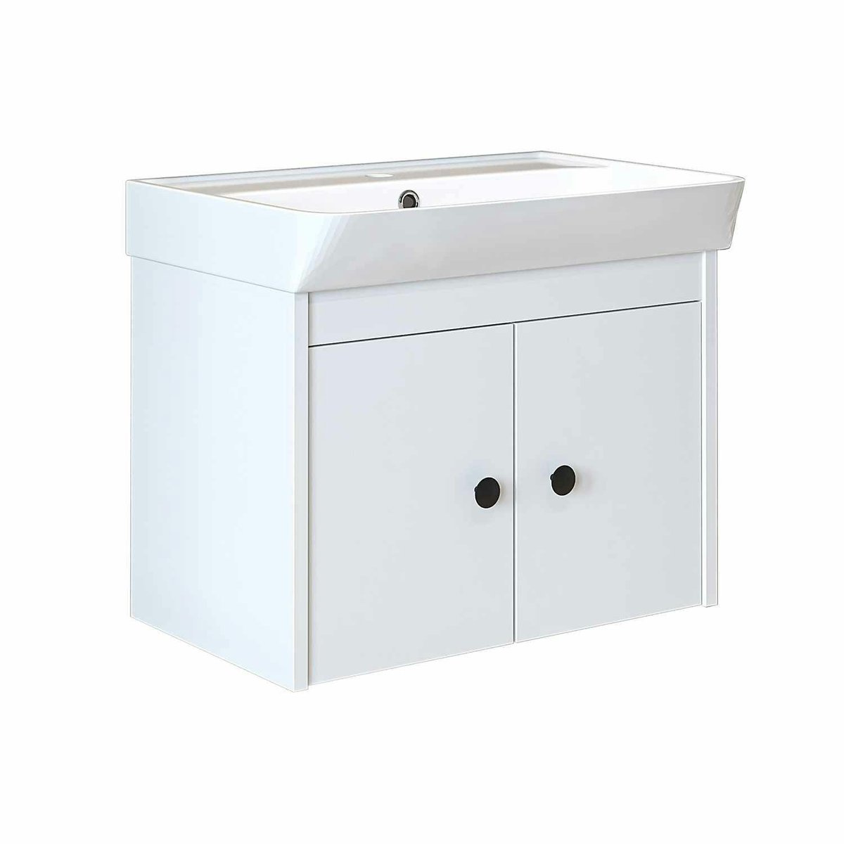 Meuble vasque suspendu 2 portes 60 cm JUSA blanc, PIER IMPORT