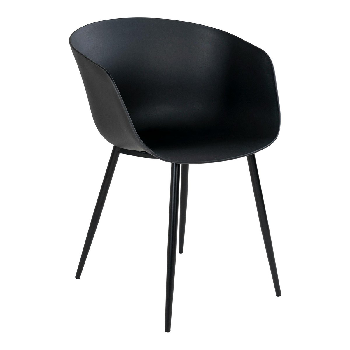 Chaise coque noire en polypropylène (lot de 2) noir, PIER IMPORT