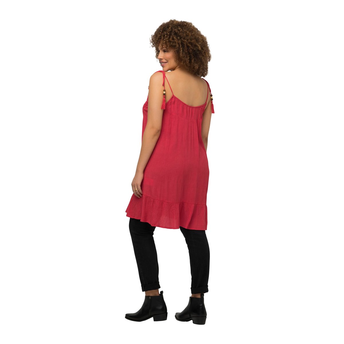 Haut sans manches, silhouette en A. Ruchés framboise, ULLA POPKEN