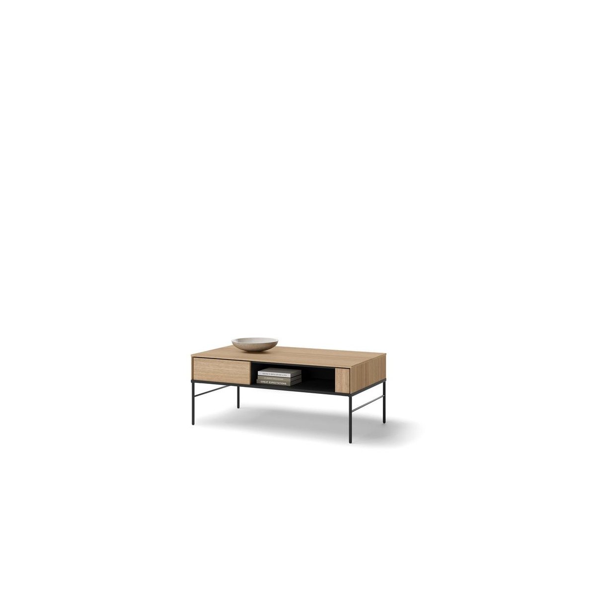 Table basse rectangulaire en panneaux de particules, VERONA marron clair, BOBOCHIC