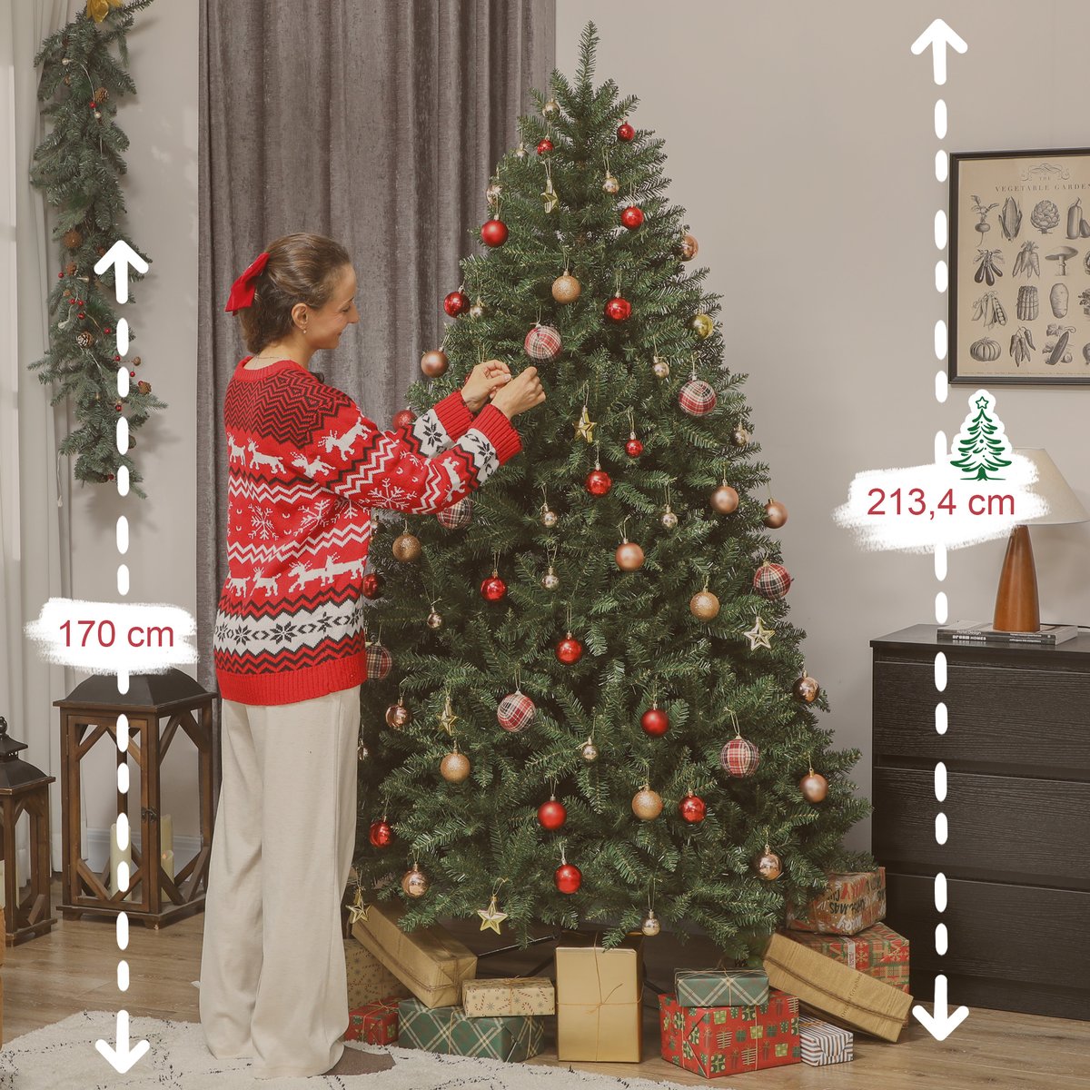 Sapin de Noël Plastique Vert vert, HOMCOM