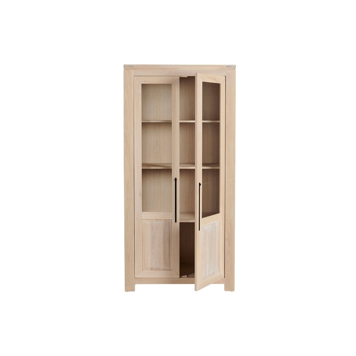 Vitrine moderne en chêne blanchi - BOSTON marron, HELLIN, DEPUIS 1862