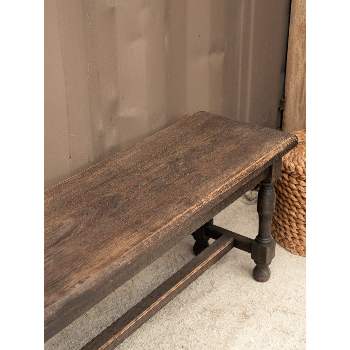 Banc en chêne Antoine N°538 - Bon état bois foncé, DEBONGOUT