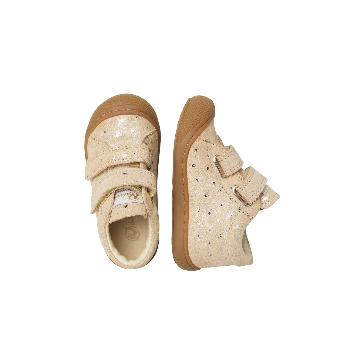 Chaussures premiers pas en suède COCOON VL platine-marron, NATURINO