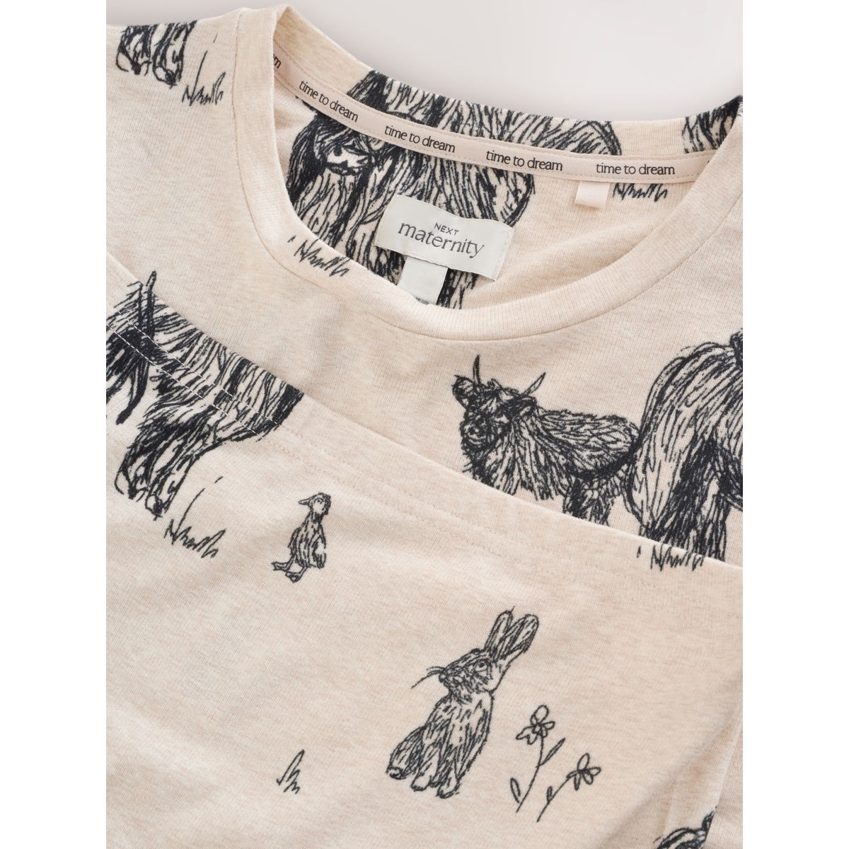 Pyjama de grossesse confort manches longues flocons d'avoine hamish la vache des highlands, NEXT