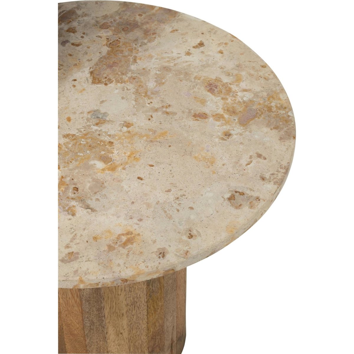 Table d'appoint ronde effet marbre (lot de 2) beige et marron, RECOLLECTION