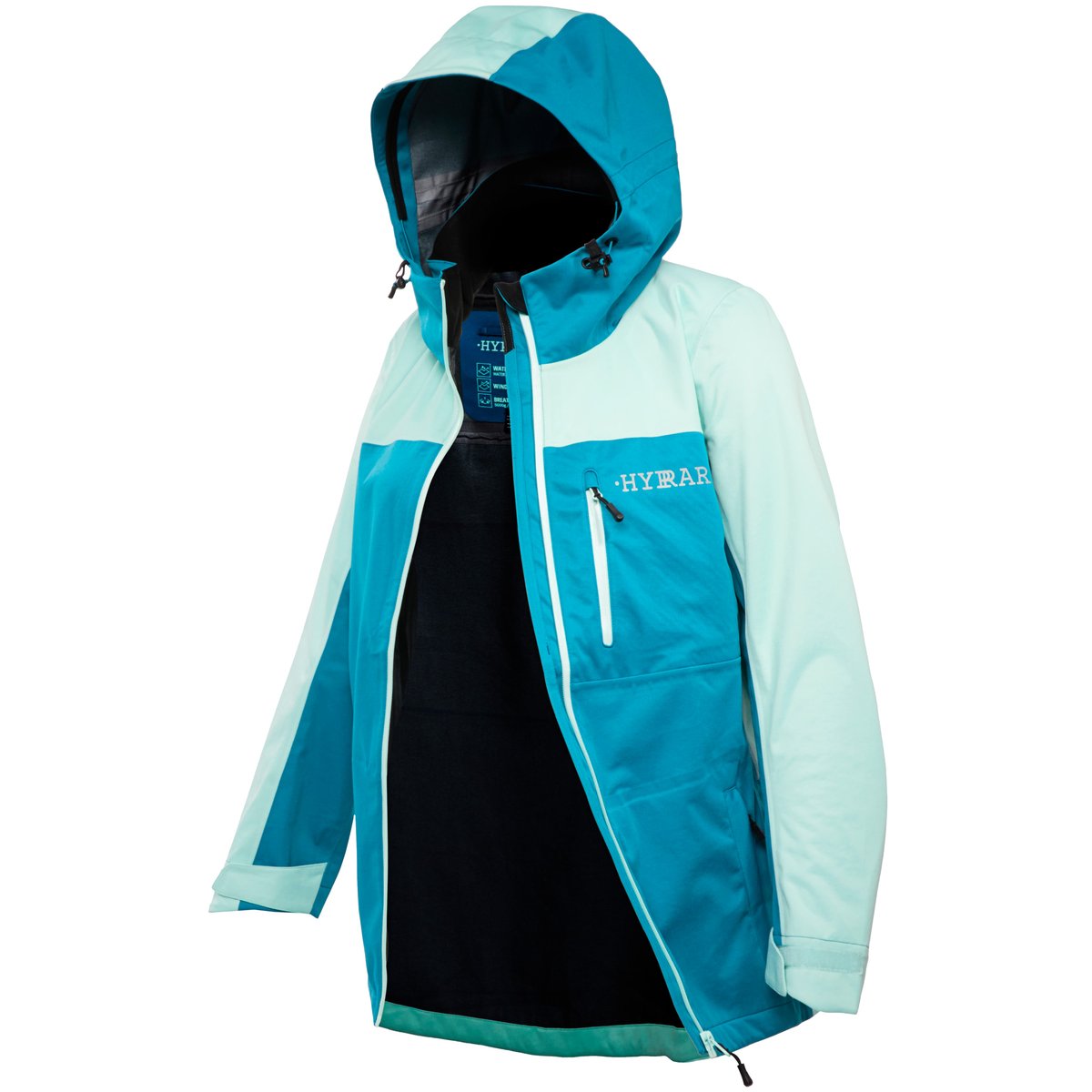 Veste technique HYPRAR, imperméable, capuche bleu turquoise, ULLA POPKEN