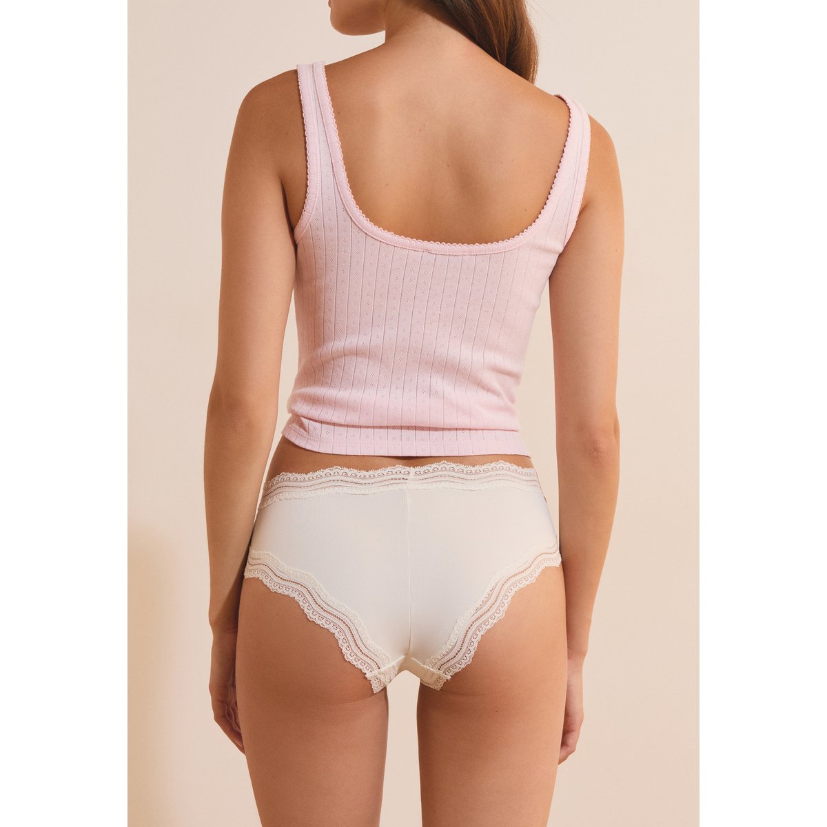 Shorty bords dentelle en microfibre SOUL blanc, ETAM