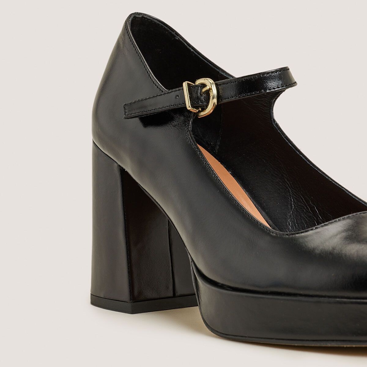 Scarpette in pelle con tacco, VERITOX nero , JONAK