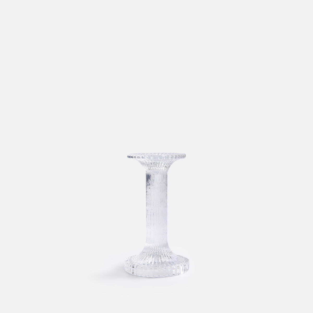 Bougeoir sur pied, verre transparent, hauteur 16 cm, STRIA transparent, LA REDOUTE INTERIEURS
