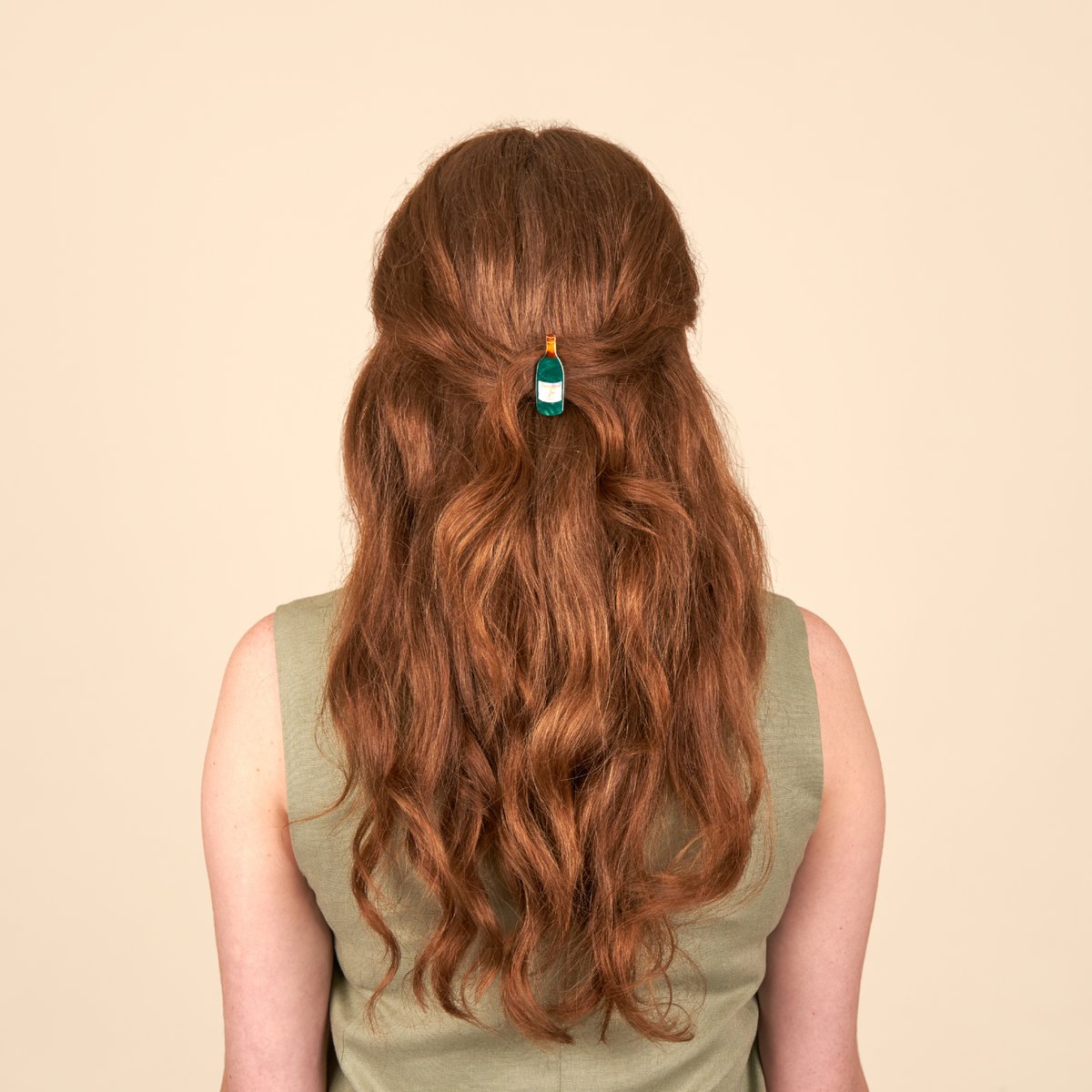 Barrette VIN vert bouteille, COUCOU SUZETTE