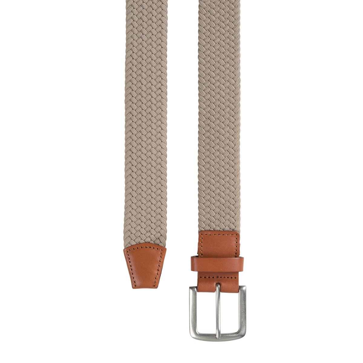 Ceinture tressée modèle Max en matière élastique et recyclée gris, MARC O'POLO