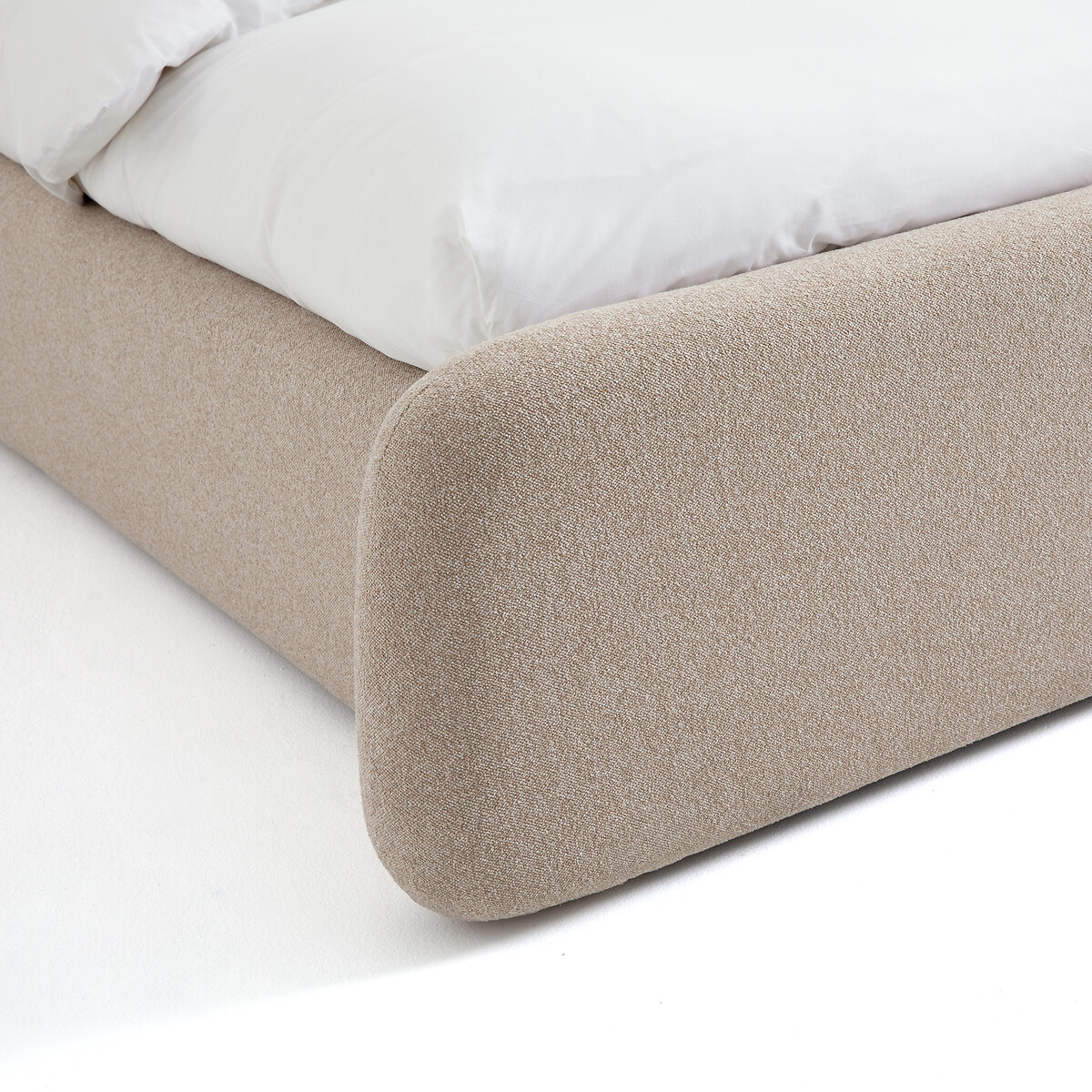 Lit coffre avec sommier relevable, tissu texturé, STEEN beige, LA REDOUTE INTERIEURS