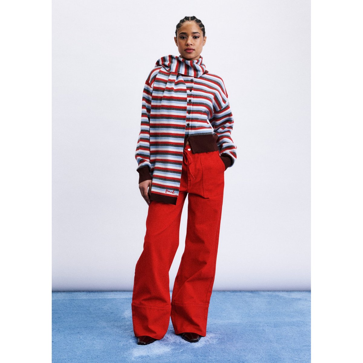 Set De Cardigan-echarpe Shibuya SHIBUYA rouge, FRNCH