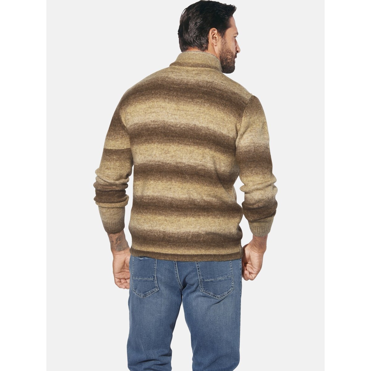 Pull AKSELSTAD marron rayé, JAN VANDERSTORM