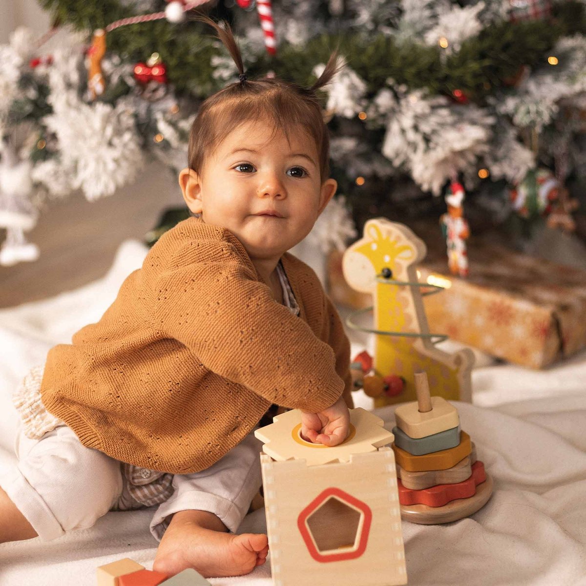 Coffret de 3 jouets d'éveil en bois multicolor, TROIS KILOS SEPT