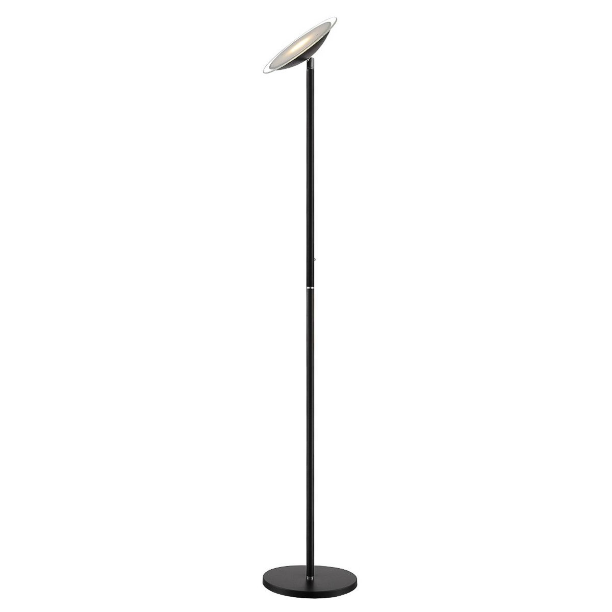 Lampadaire en métal moderneLED, Malea noir, transparent, LINDBY