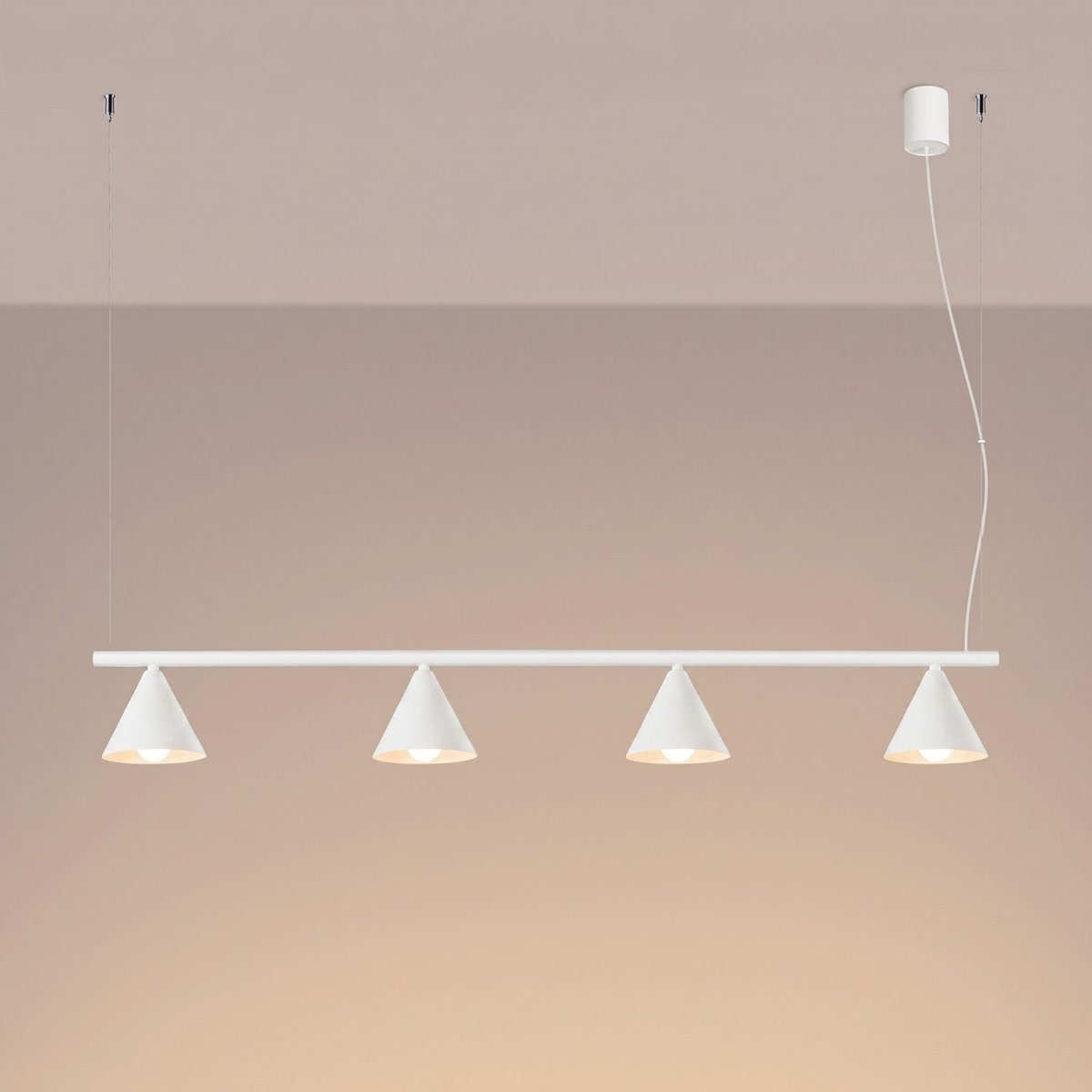 Lustre Acier Blanc E14 4 NOX blanc, EDEN