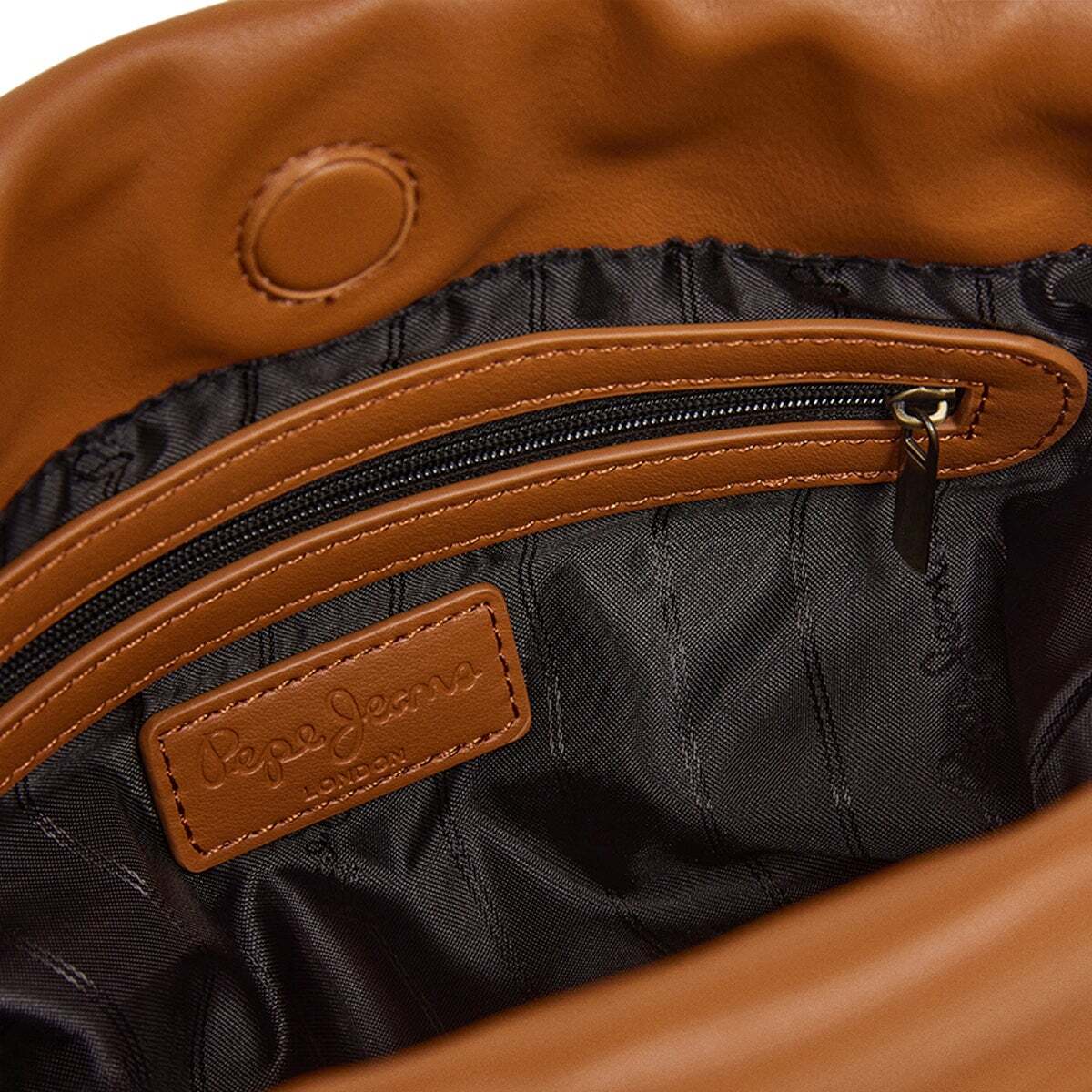 Sac Hobo Effet Cuir beige chameau, PEPE JEANS