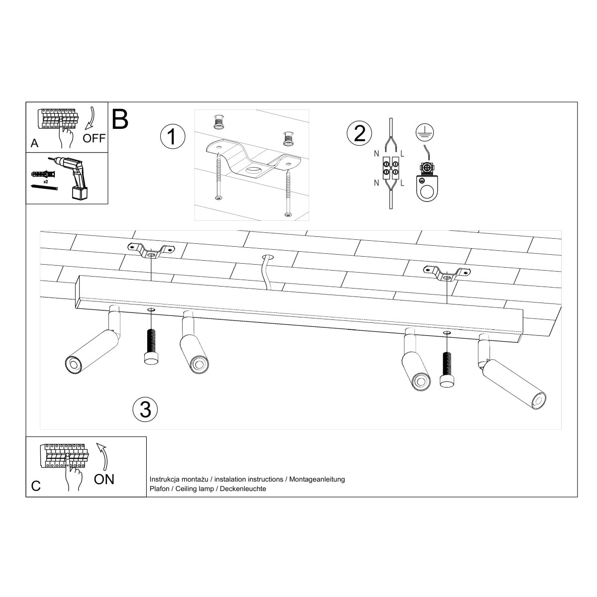 Plafonnier Aluminium Blanc G9 4 Eyetech blanc, EDEN