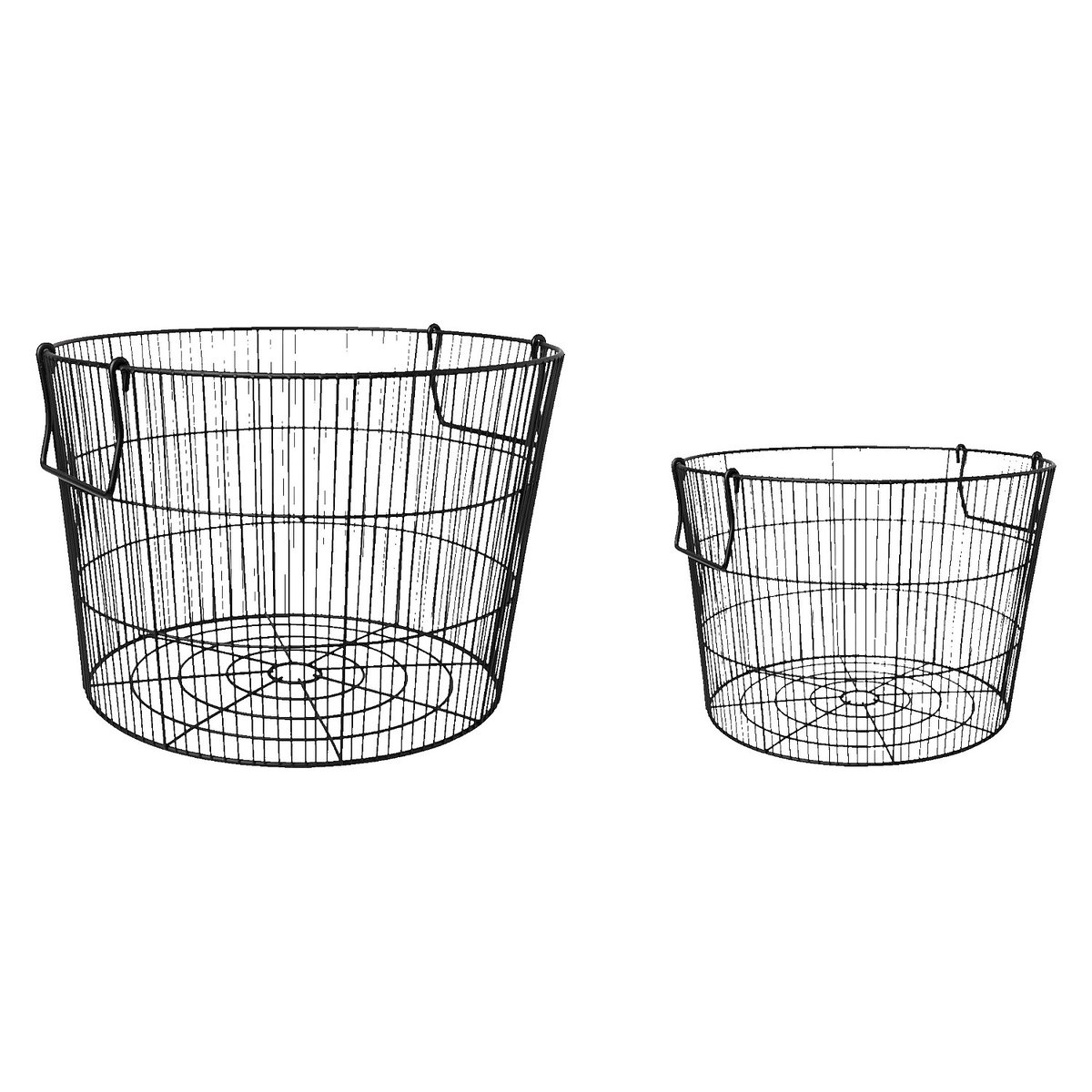 Lot de 2 paniers de rangement en métal ALO noir, HABITAT