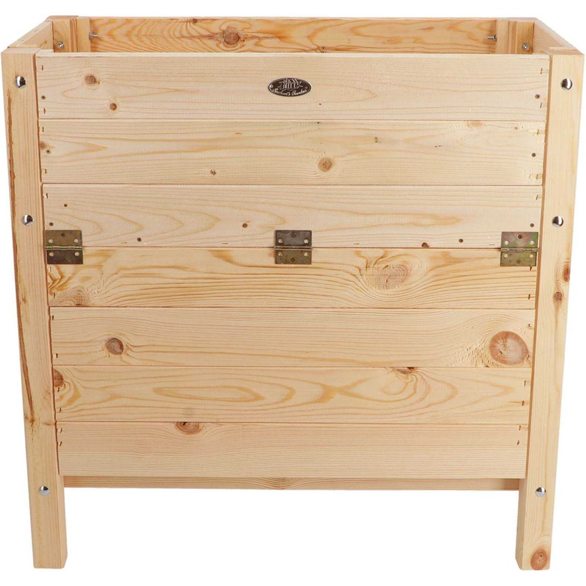 Carré potager avec espace de stockage en pin beige, JARDINDECO