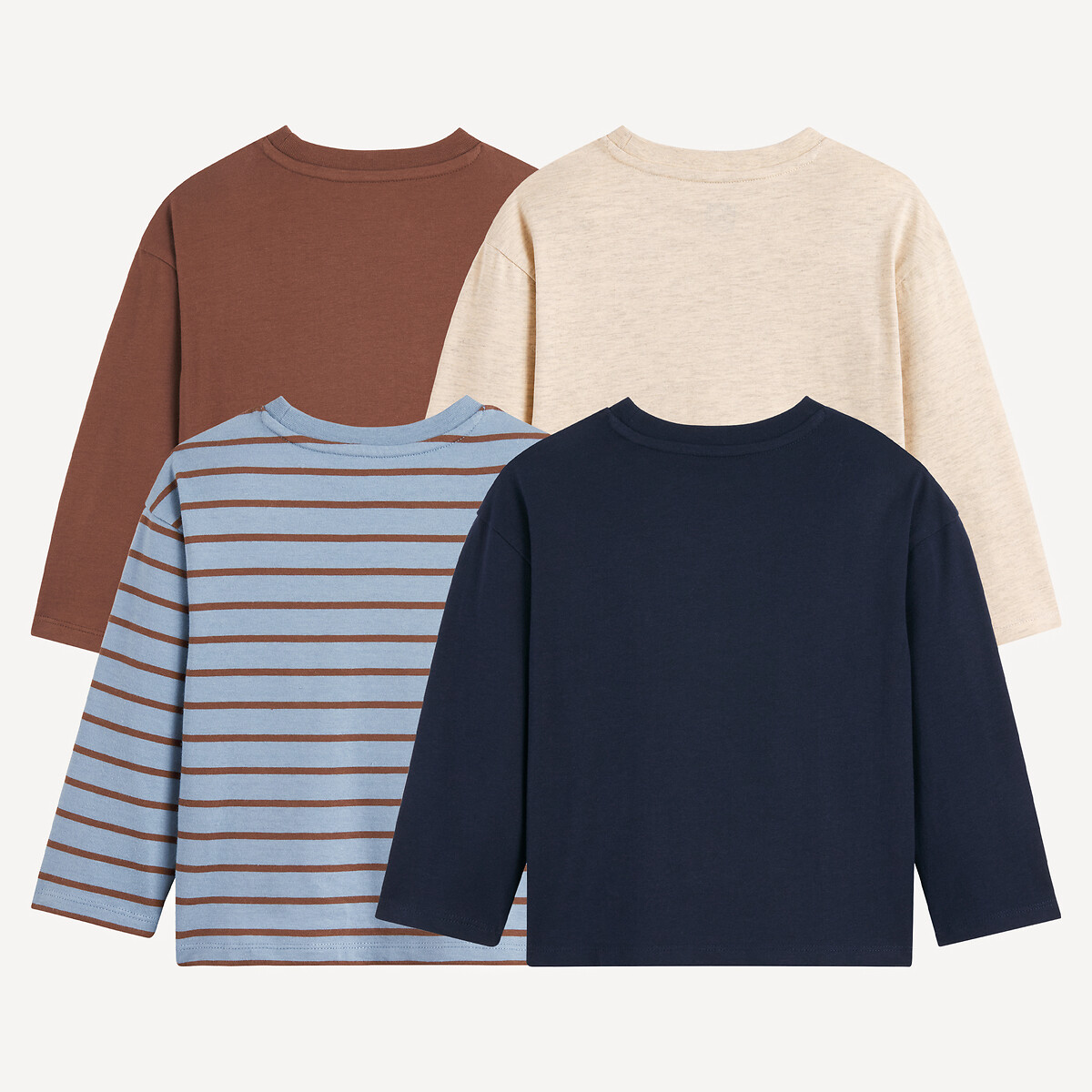 Pack of 4 T-Shirts with Long Sleeves multi-coloured, LA REDOUTE COLLECTIONS