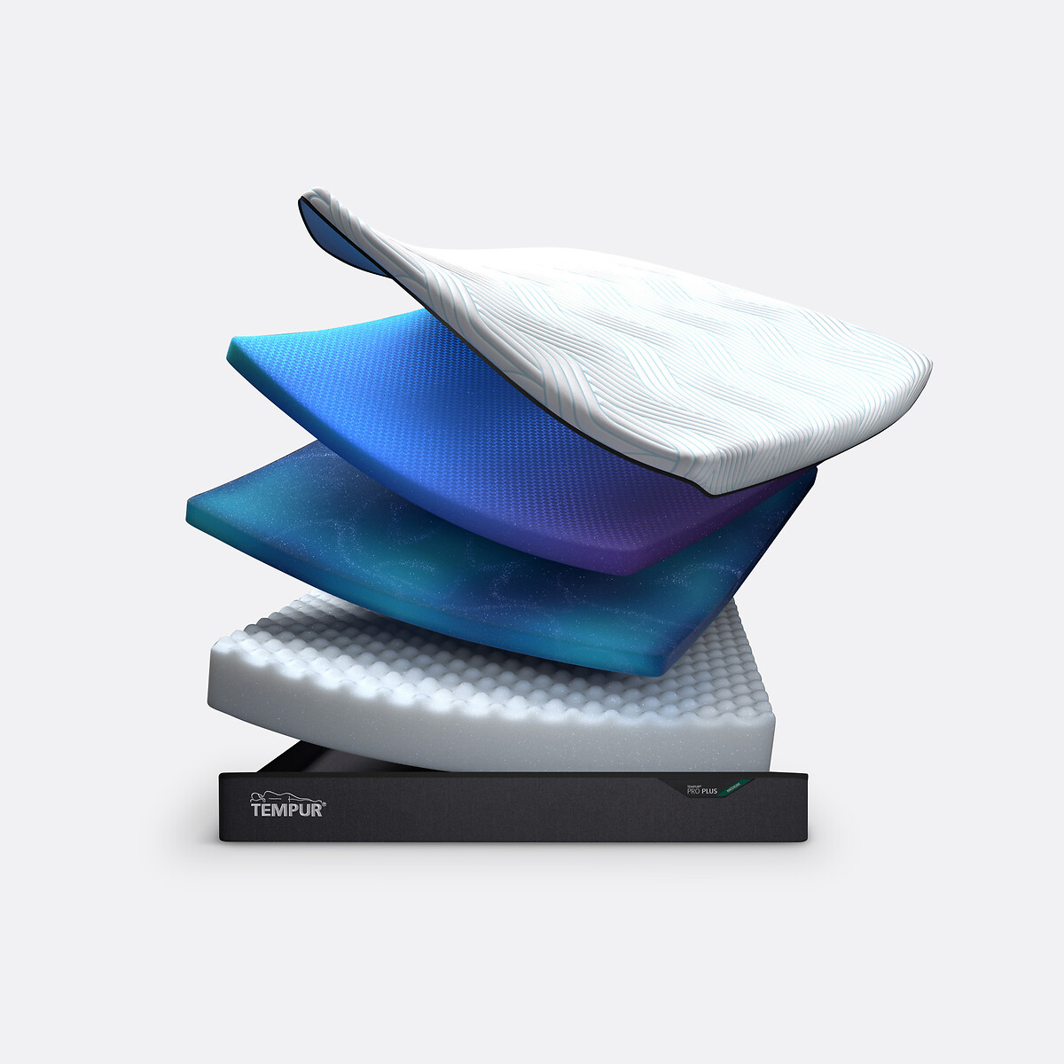 Matelas TEMPUR Pro® Plus SmartCool™ Médium blanc/gris charbon, TEMPUR